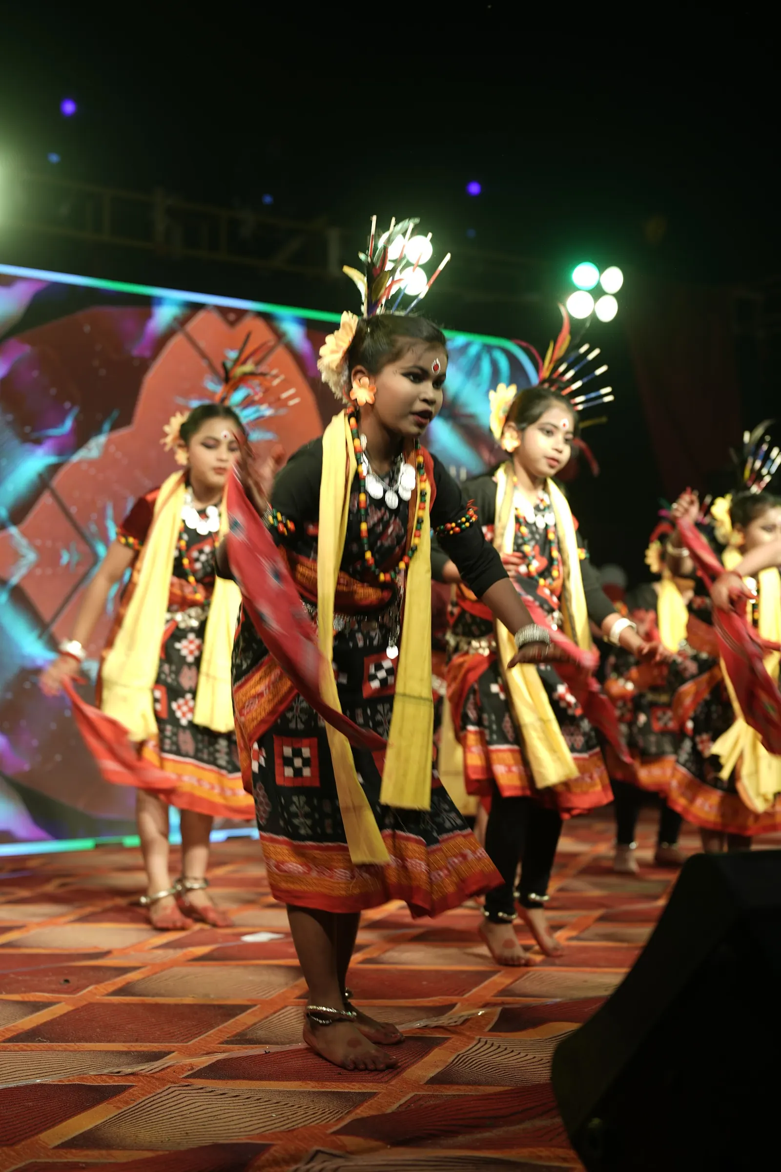 Young students performing a folk dance at Kala Sangam 1.O 2026